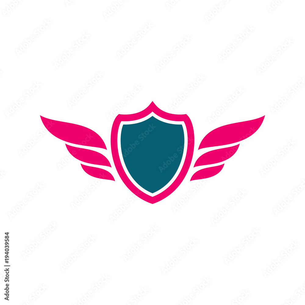 Obraz premium shield with wing logo design, use this design for your business