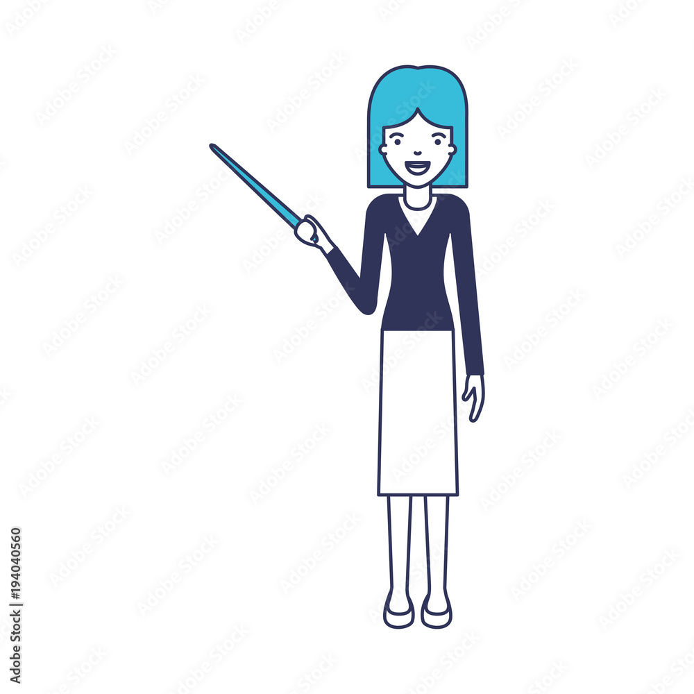 female teacher with pointing stick vector illustration design female teacher with pointing stick vector illustration design