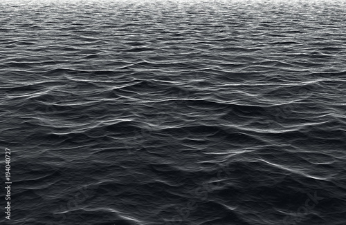 Cold and dark deep black ocean