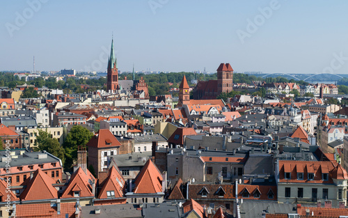 Rooftops across the medieval old town of Torun, Poland