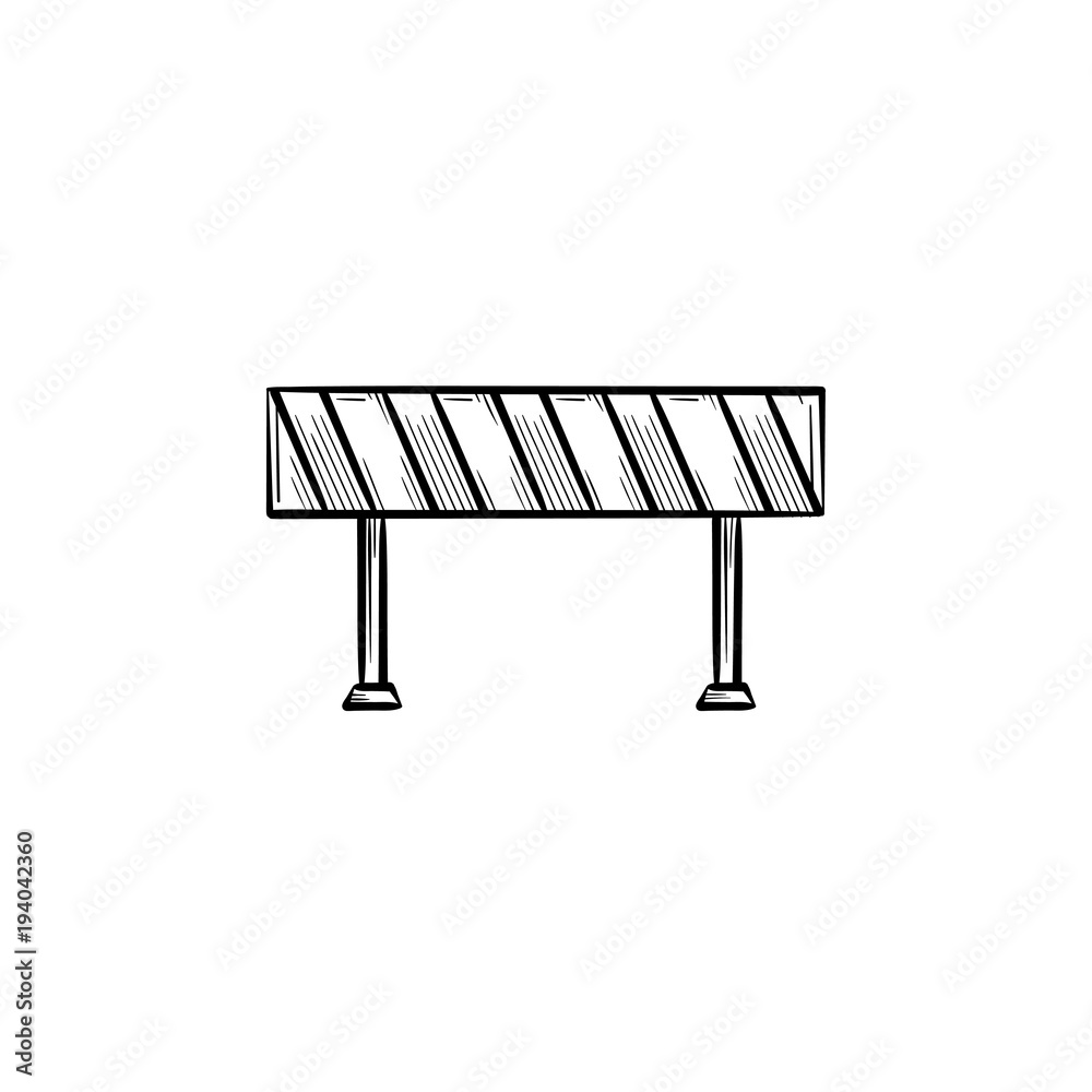 Road barrier hand drawn outline doodle icon Road barrier hand drawn outline doodle icon