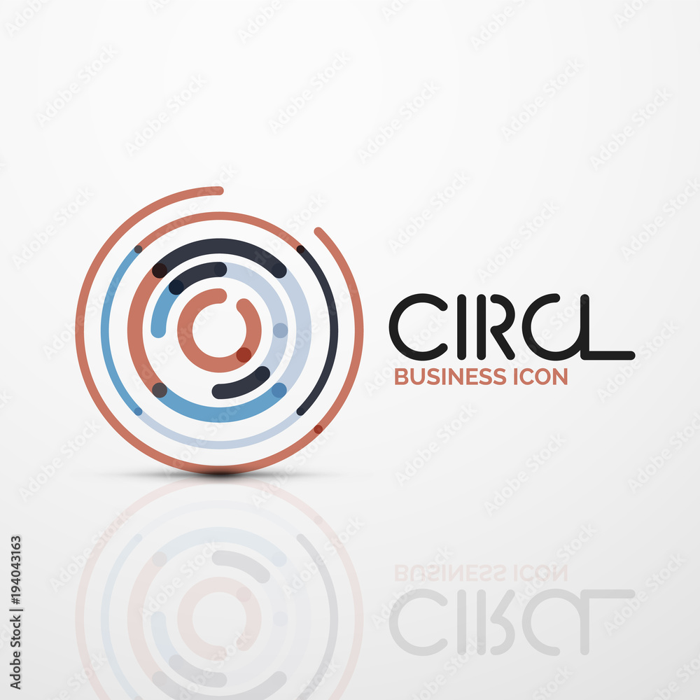 Abstract swirl lines symbol, circle logo icon Abstract swirl lines symbol, circle logo icon