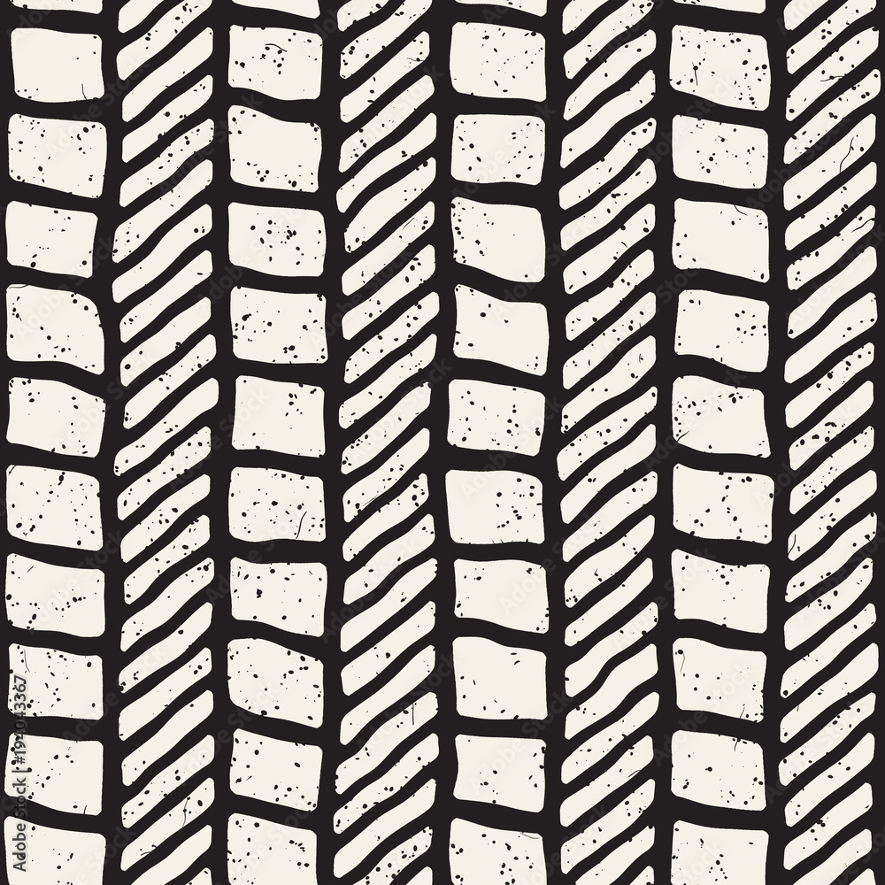 Simple ink geometric pattern. Monochrome black and white strokes background. Hand drawn ink texture for your design
