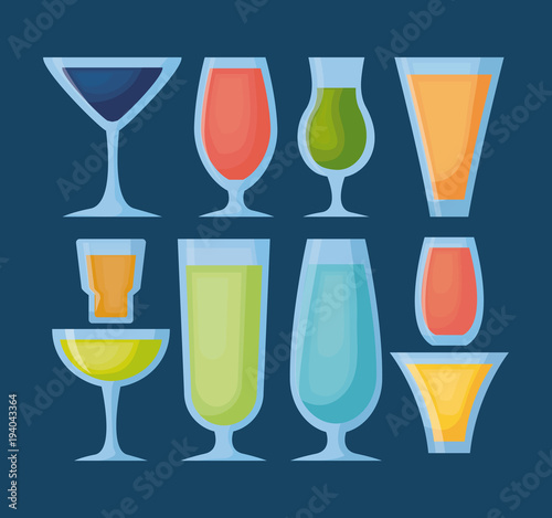 Cocktails drinks design