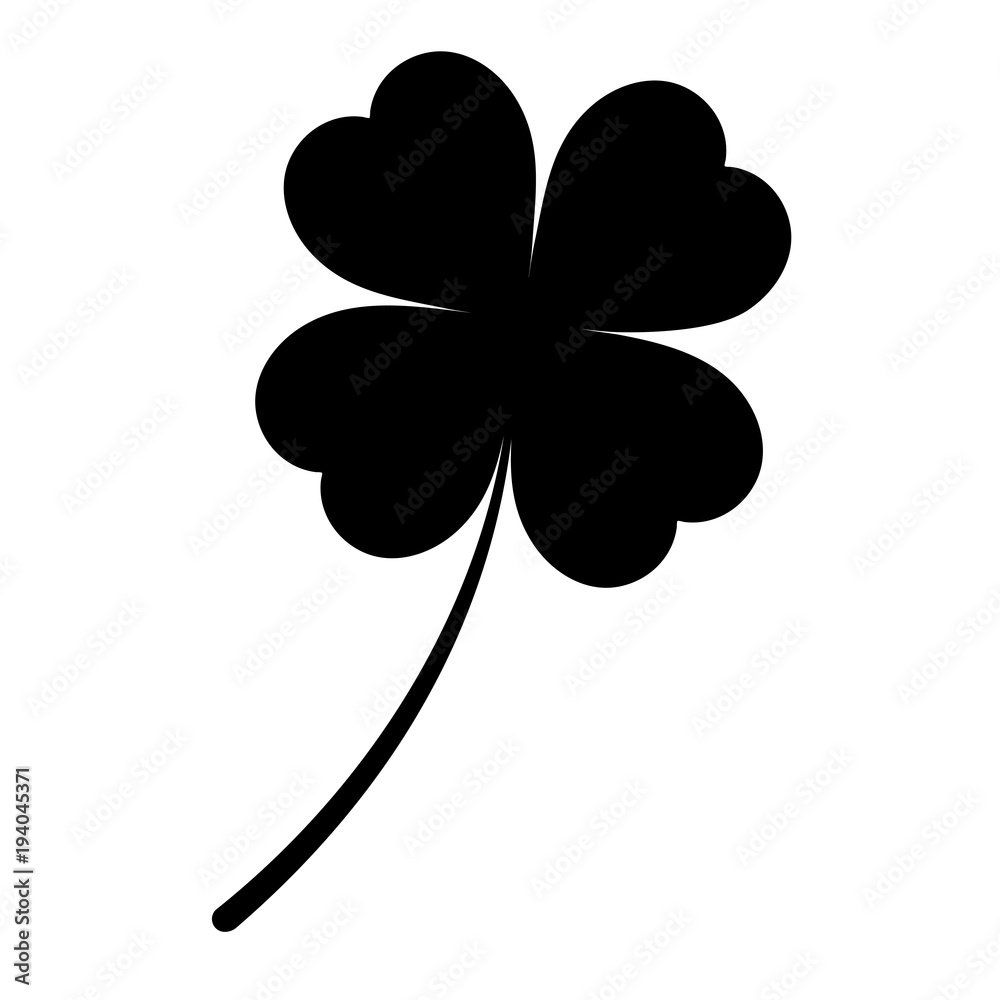 vector illustration black clover on a white background Stock Vector ...