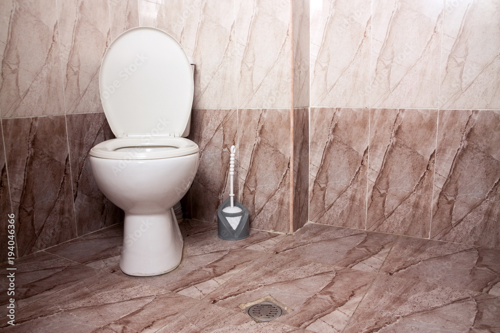 Home restroom toilet closeup