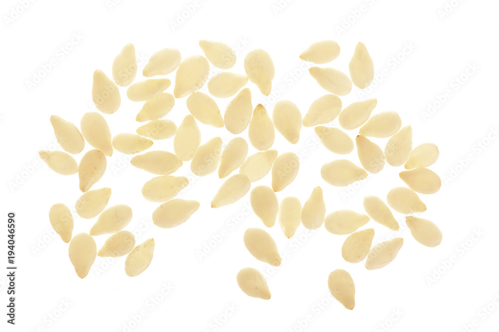 Sesame seeds isolated on white background top view Sesame seeds isolated on white background top view