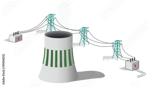 Electricity lines with power plant