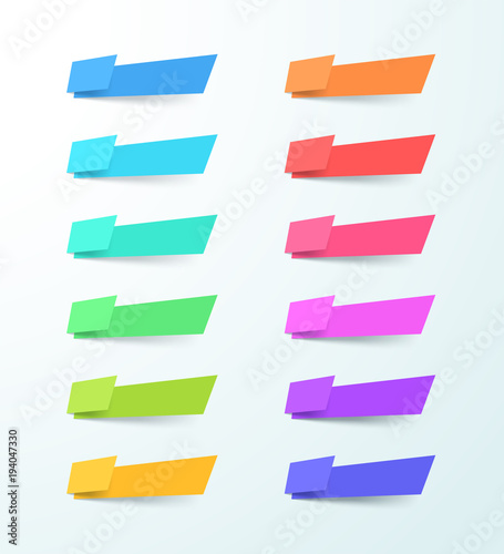 Vector Abstract Blank Shape 12 Banner Elements Set