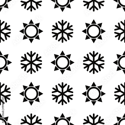 Snowflakes icons frozen vector star pattern Christmas decoration snow winter flakes elemets Xmas holiday design illustartion seamless patetrn