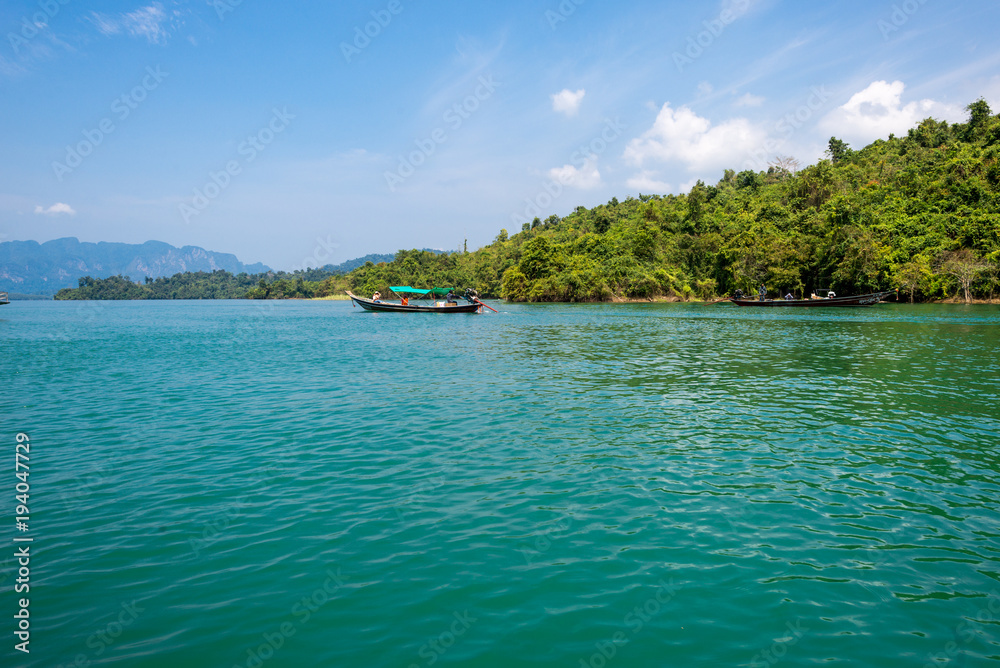 The national park Khao Sok with the Cheow Lan Lake is the largest area of virgin forest in the south of Thailand. Limestone rocks, jungle and karst formations determine the picture of the Park