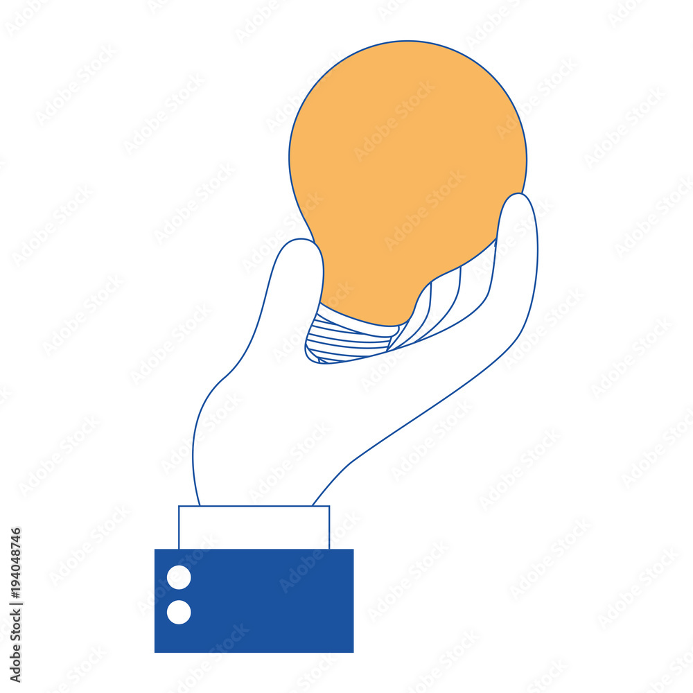 hand with bulb light vector illustration design hand with bulb light vector illustration design