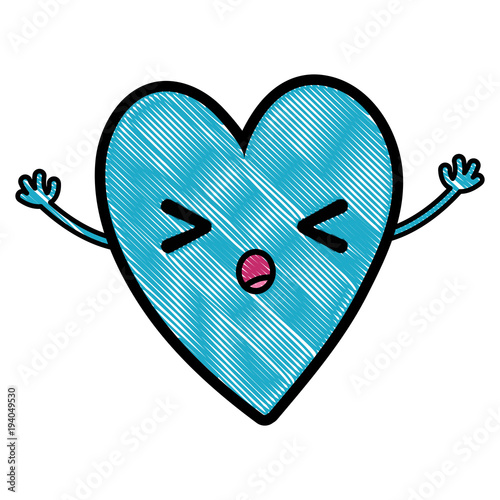 grated cute sleeping heart kawaii with arms