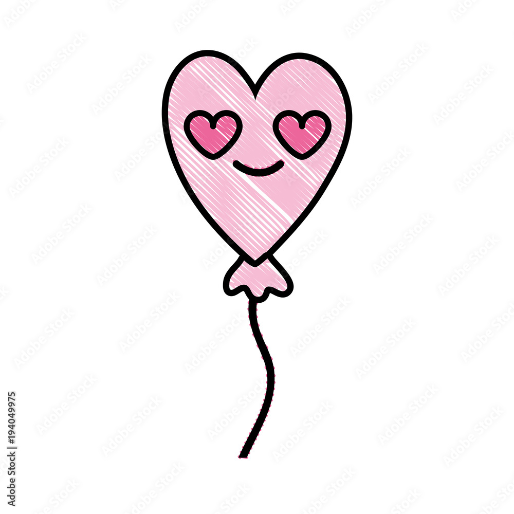 grated heart balloon in love kawaii cartoon Stock Vector | Adobe Stock grated heart balloon in love kawaii cartoon Stock Vector | Adobe Stock