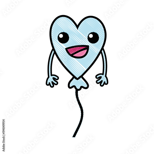 grated happy heart balloon kawaii and arms