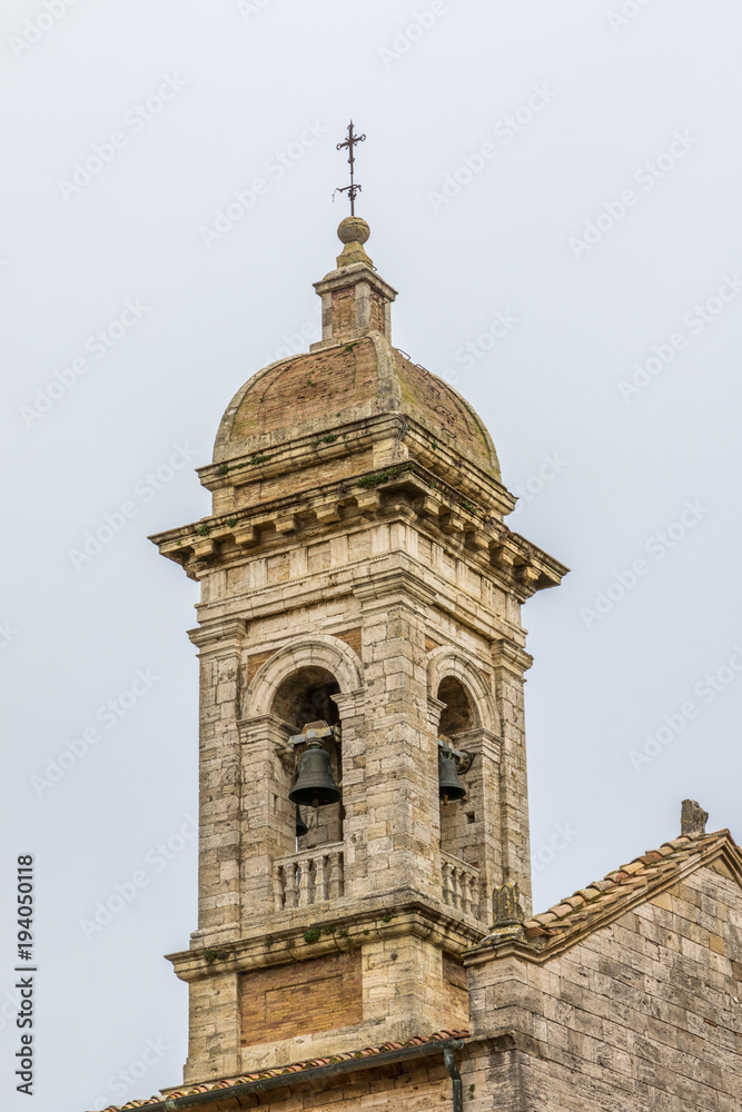 Collegiata-Kirche, Turm, San Quirico d´Orcia, Toskana, Italien