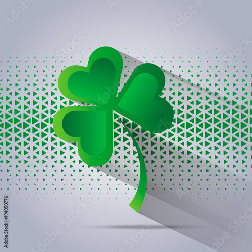 Happy Saint Patrick s Day celebration card with clover leaf.