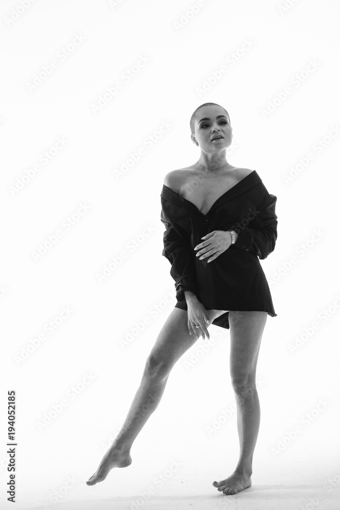 Fototapeta premium Confident model in black shirt