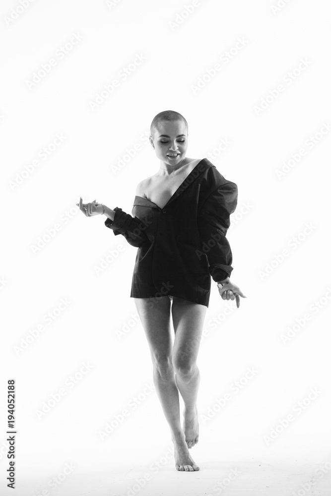 Fototapeta premium Confident model in black shirt