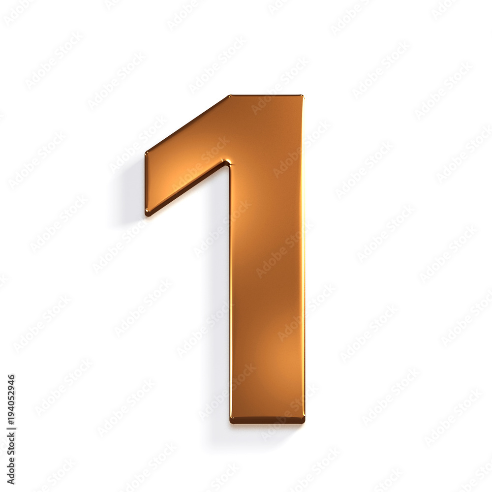 Bronze Number 1. 3D Render Illustration Bronze Number 1. 3D Render Illustration