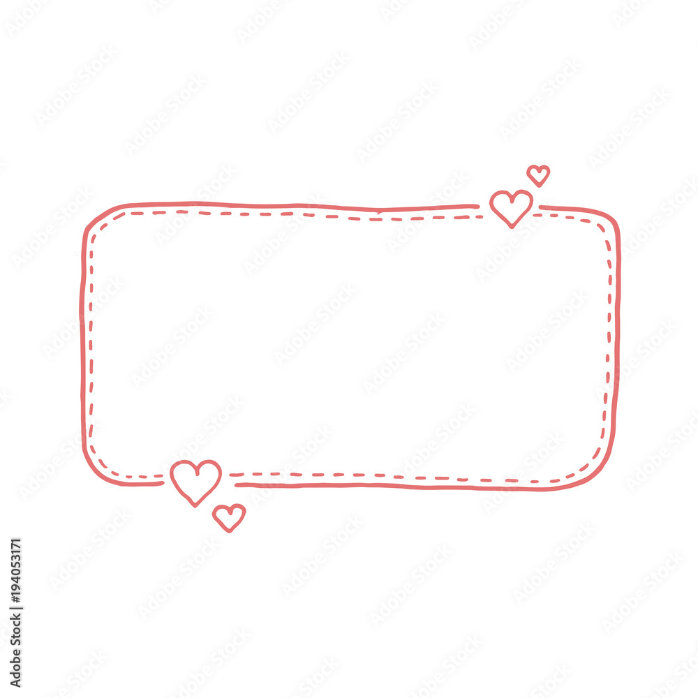 Hand drawn quote dashed line boxes. Doodle style. Cute lovely background for your love text. Hand drawn quote dashed line boxes. Doodle style. Cute lovely background for your love text.