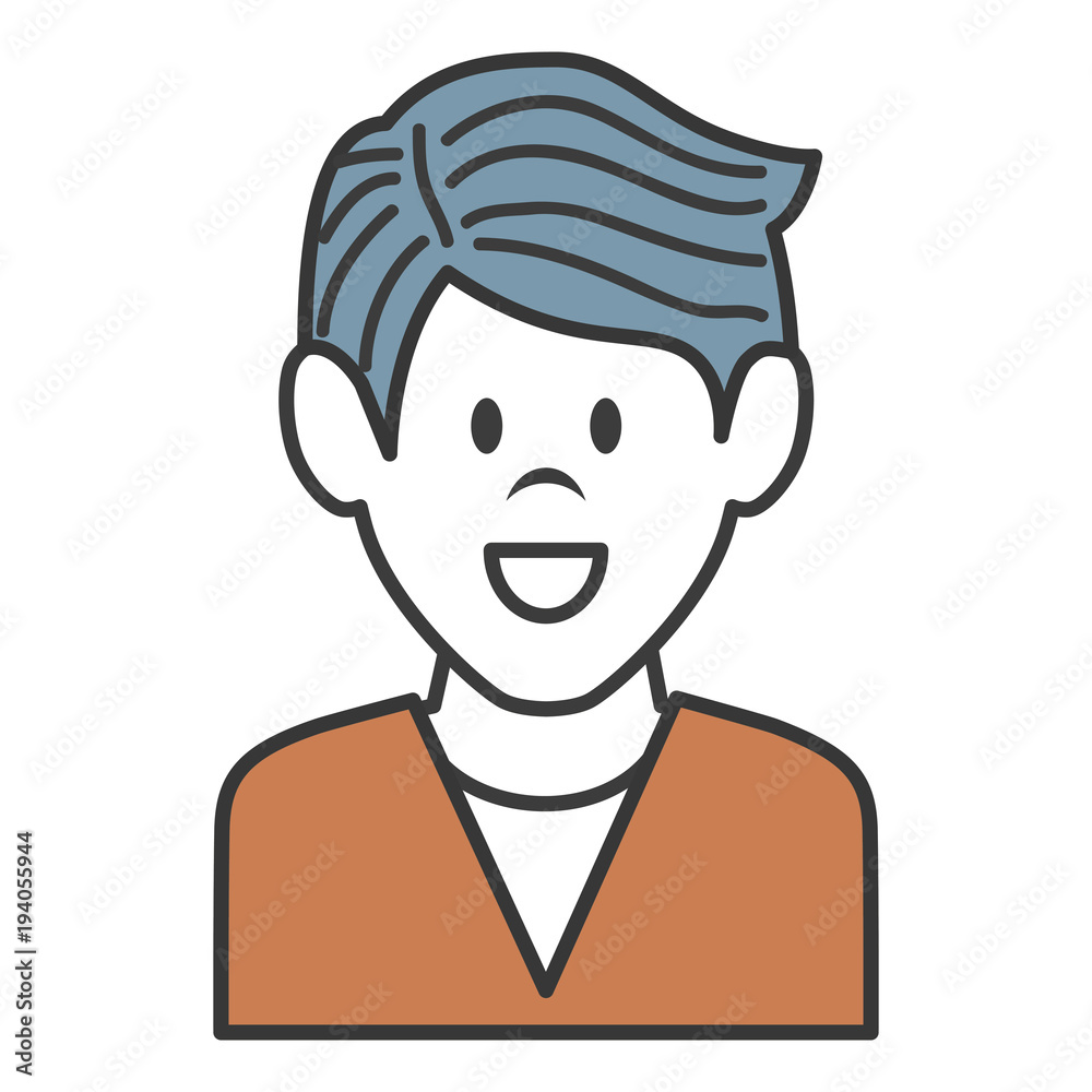 young man avatar character vector illustration design