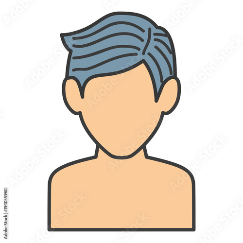 young man shirtless avatar character vector illustration design