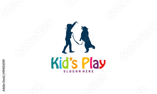 Set of Kid Play logo template  Set of Child Play silhouette logo designs concept vector illustration