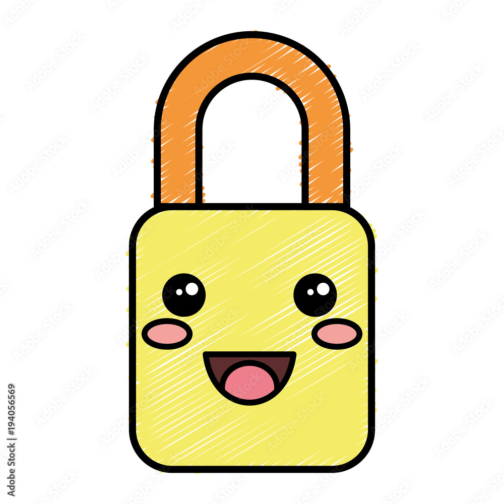 safe secure padlock kawaii character vector illustration design safe secure padlock kawaii character vector illustration design