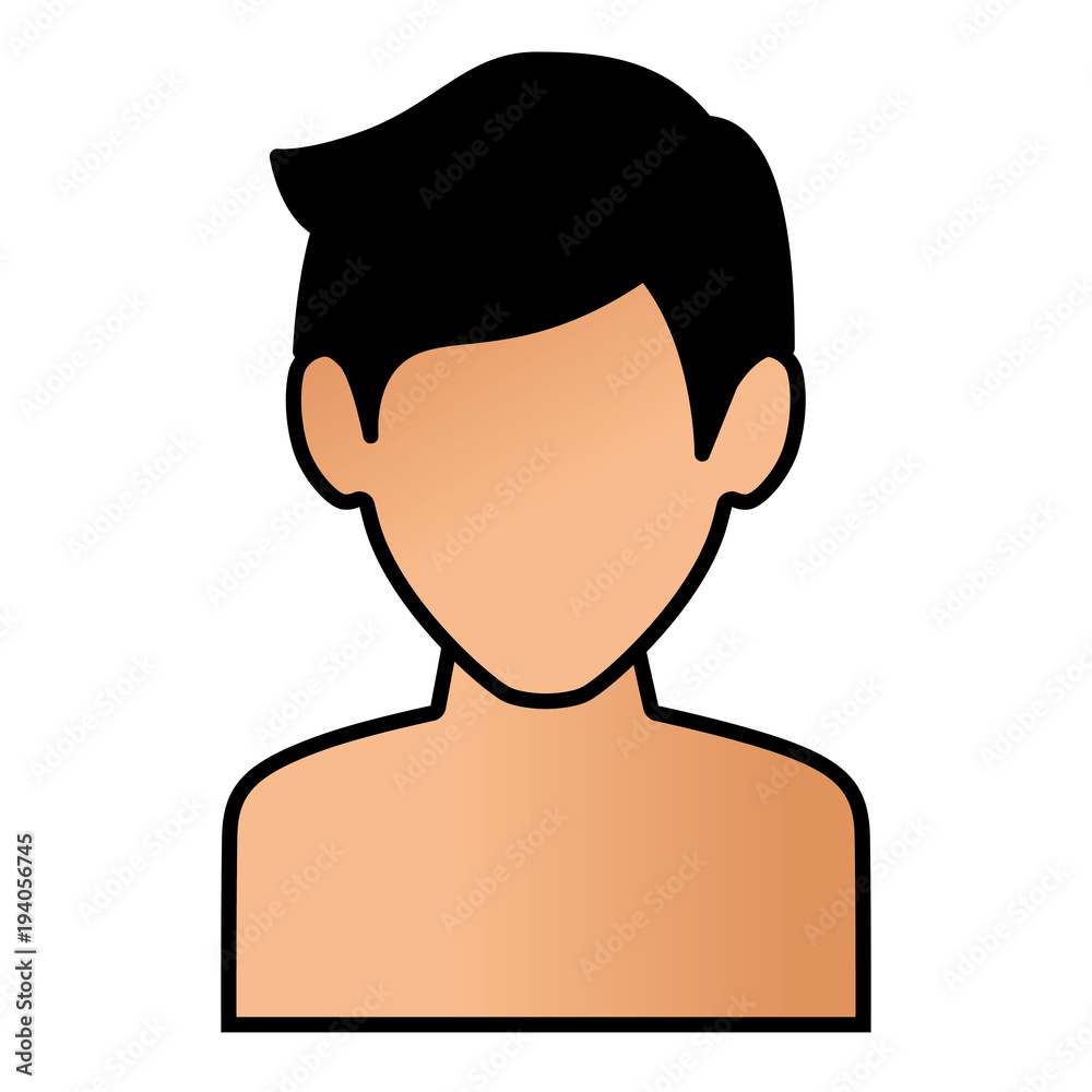 young man shirtless avatar character vector illustration design young man shirtless avatar character vector illustration design