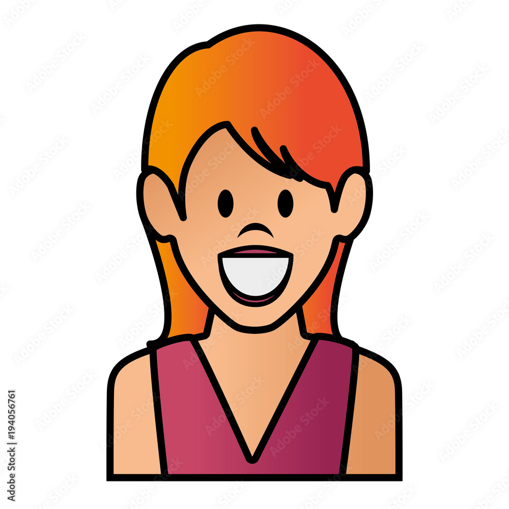 beautiful woman avatar character vector illustration design