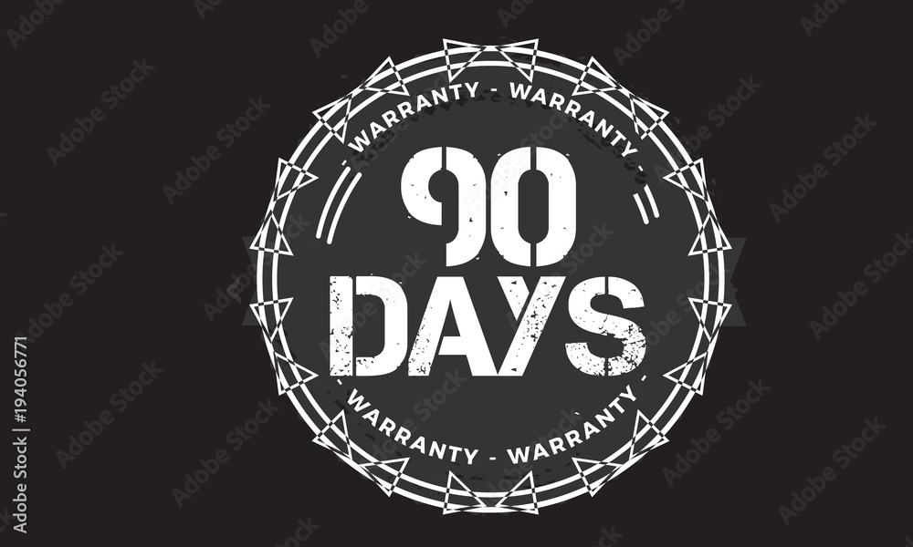90 days warranty icon vintage rubber stamp guarantee