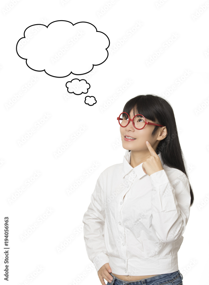 Portrait of a Chinese American woman isolated on white background Portrait of a Chinese American woman isolated on white background