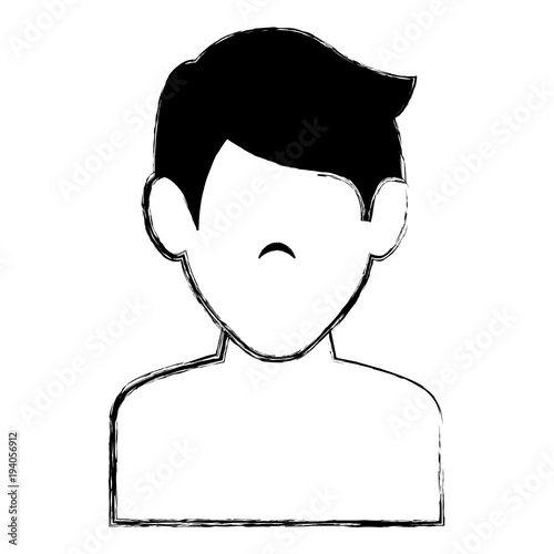 young man shirtless avatar character vector illustration design