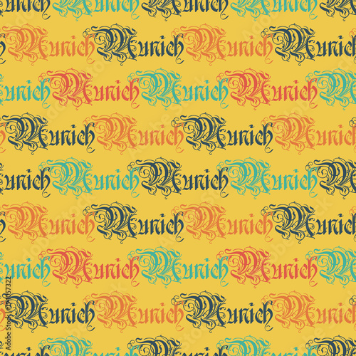 Munich seamless pattern. Autentic artistic design for background.