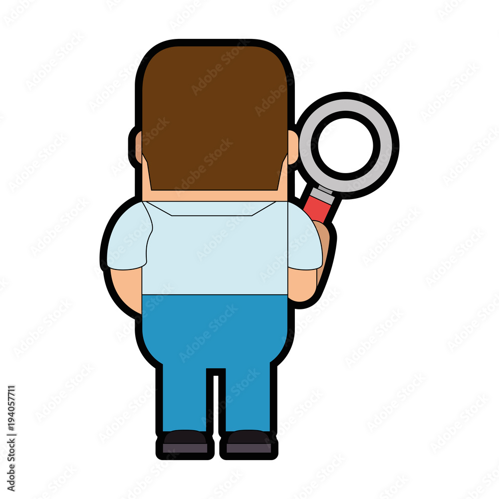 funny man with magnifying glass avatar character vector illustration design funny man with magnifying glass avatar character vector illustration design