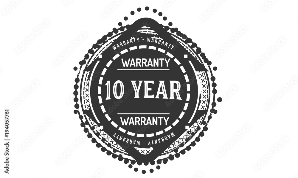 Obraz premium 10 years warranty icon vintage rubber stamp guarantee