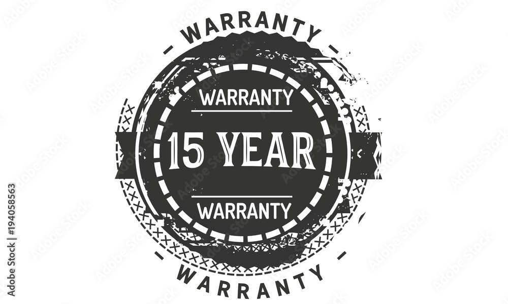 Fototapeta premium 15 years warranty icon vintage rubber stamp guarantee