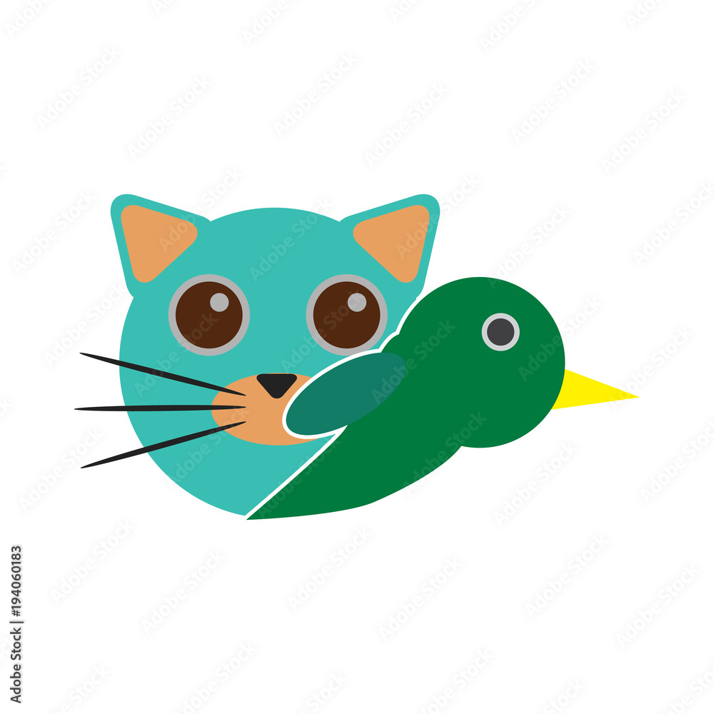 Bird Cat Logo Icon Design
