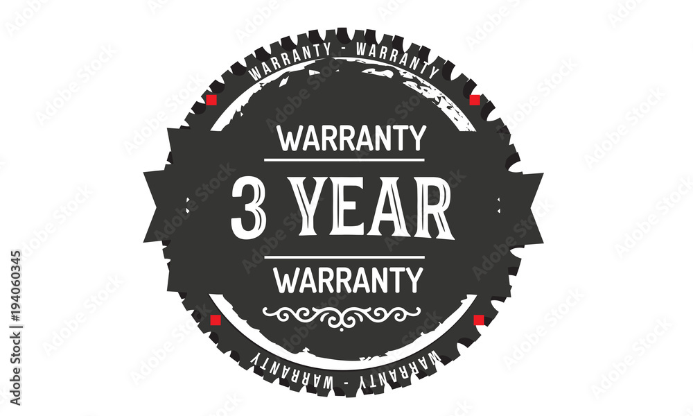 Fototapeta premium 3 years warranty icon vintage rubber stamp guarantee