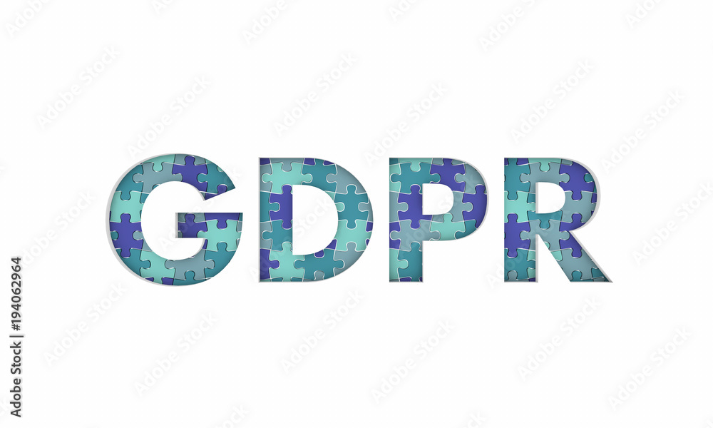 GDPR General Data Protection Regulation Puzzle 3d Illustration