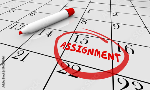 Assignment Calendar Project Task Due Date Circled 3d Illustration