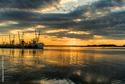 AMELIA ISLAND FISHING FLEET AT SUNSET photo