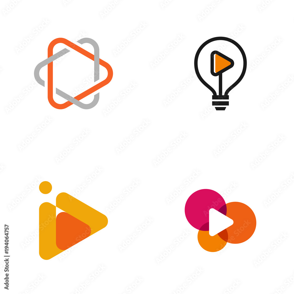 media logo vector icon illustration collection
