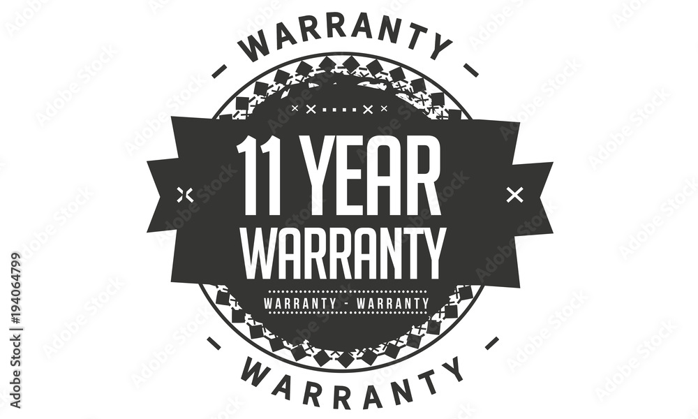 Fototapeta premium 11 years warranty icon vintage rubber stamp guarantee