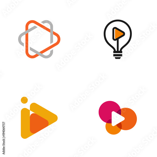 media logo vector icon illustration collection 