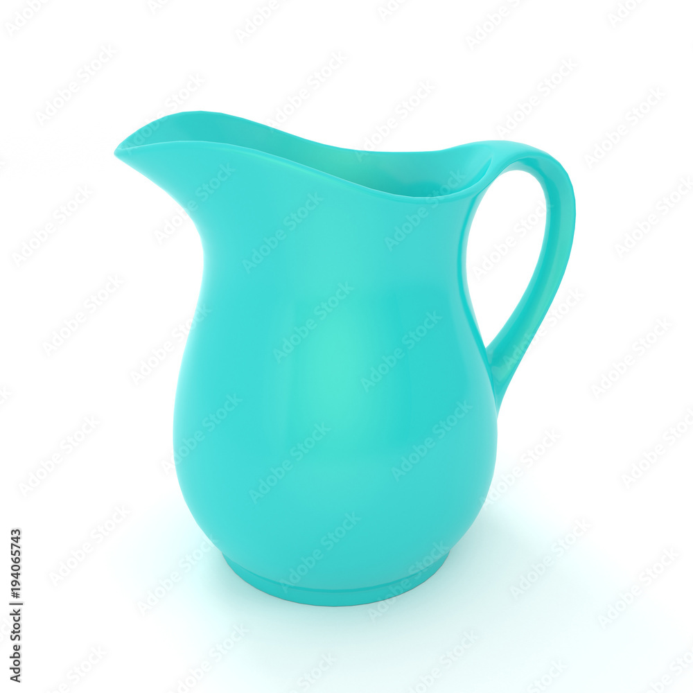 3d render isolated on white background blue jug.