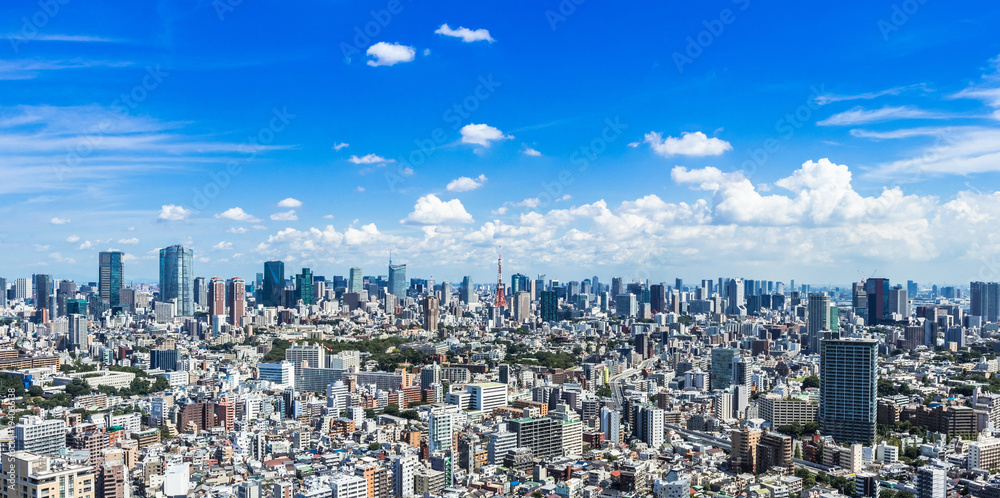 東京 青空と都市風景