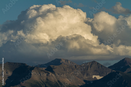 Clouds formation above mountain range