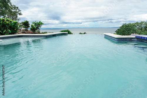 ocean view swimming pool  beautiful sunrise in Nicaragua